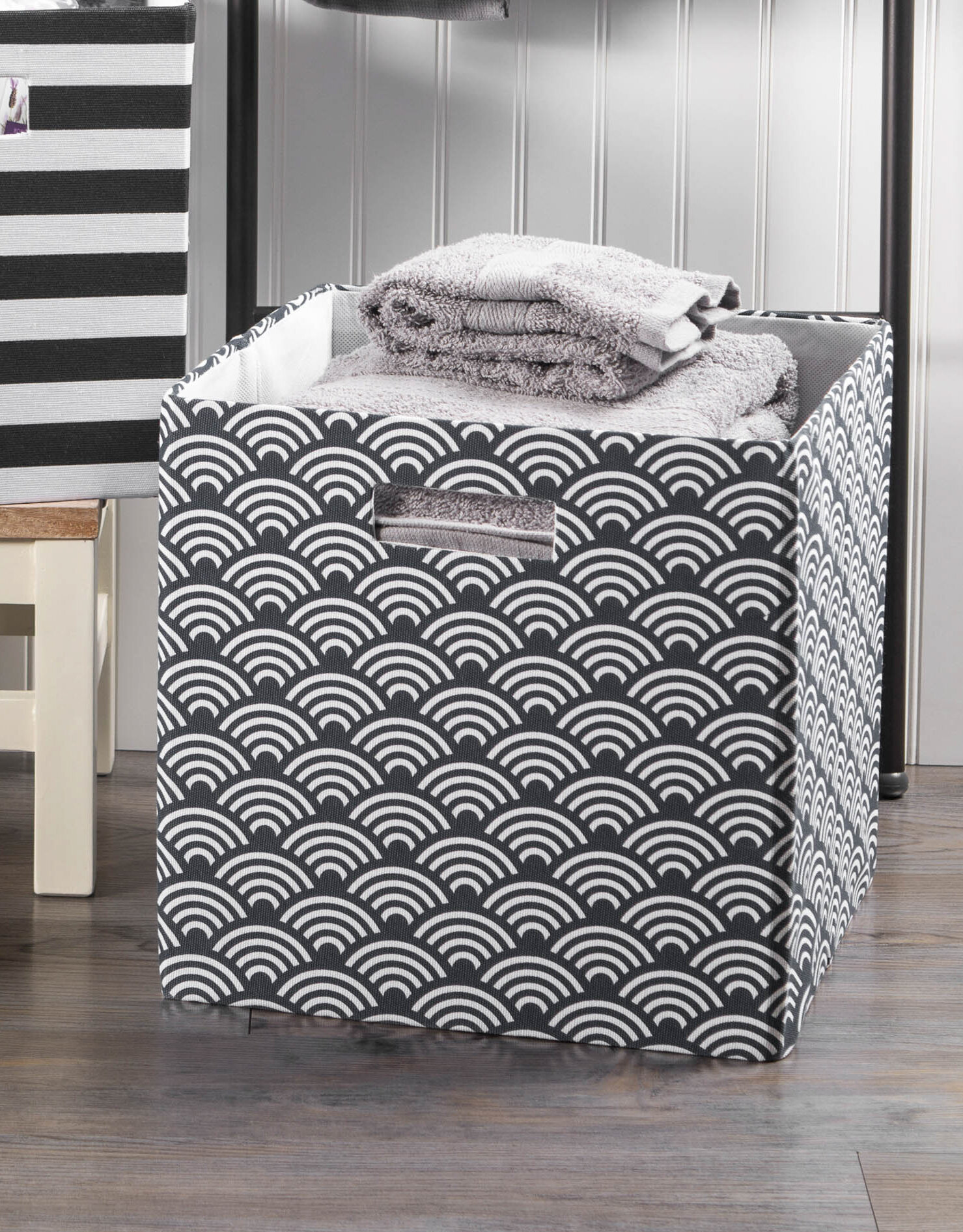 Ebern Designs Jennafer Waves Fabric Bin Reviews Wayfair